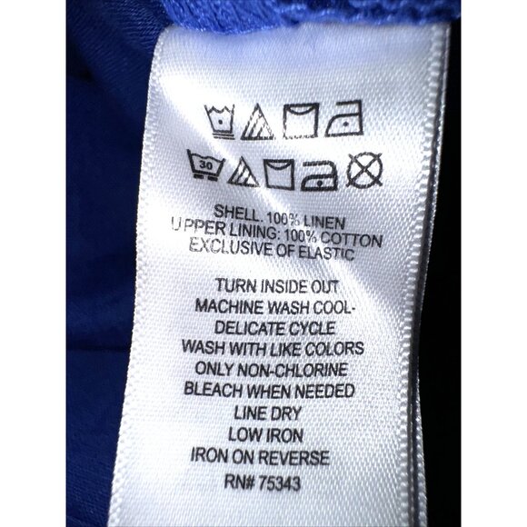 💙CYNTHIA ROWLEY Womens 8 Blue 100% Linen Wide Leg Boho CottageCore Y2K Jumpsuit - Picture 8 of 8